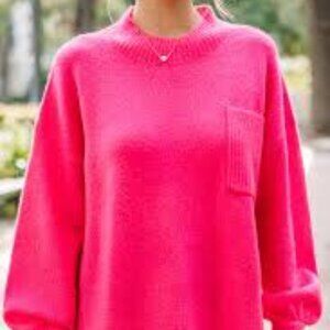 NWT Jodifl As It Happens Fuchsia Pink Bubble Sleeve Sweater - Size 2X